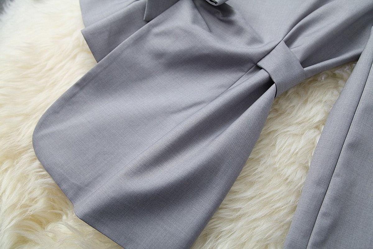 Elastic Waist Lace-up Irregular Skirt Blazers Suit Two-piece Set