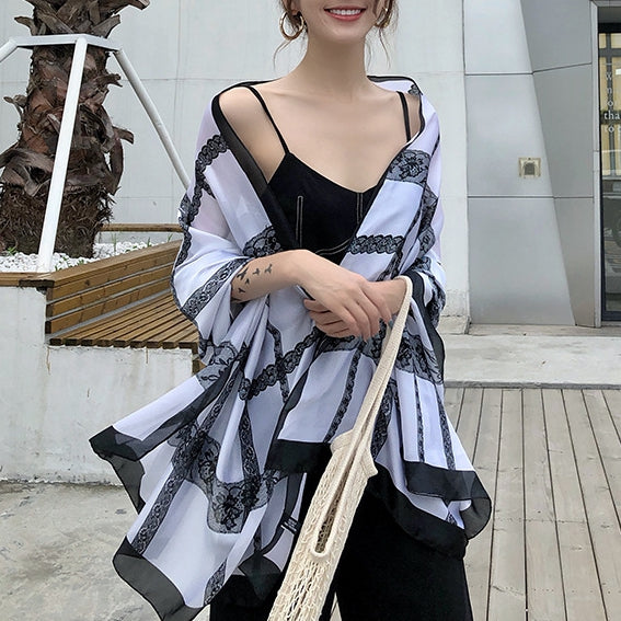 Simple Elegant Fashion Lace Silk Scarf Shawl Wrap for Women Ladies Girls 90x180