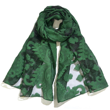Ethnic Flower Print Long Scarf Shawl Fringed Scarves for Women Ladies Girls 70x180
