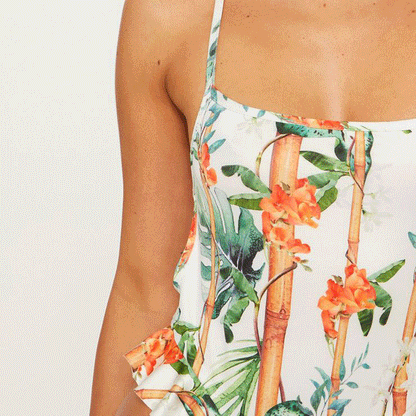 Fashion Sexy Floral Printed One-Piece Swimwear