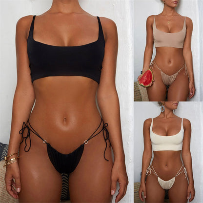 Sexy Plain Fine String Beach Swimwear