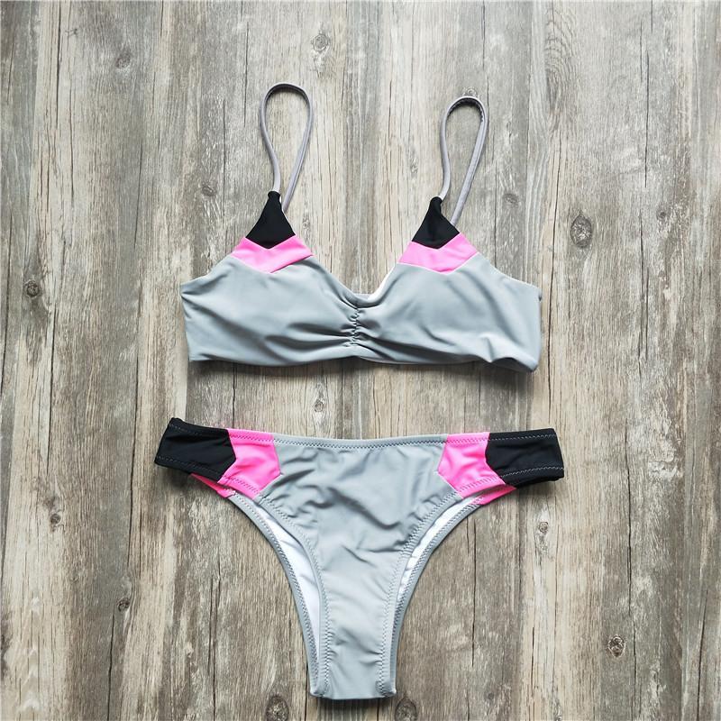 Sexy Fashion Color Block Bikni Two-Piece