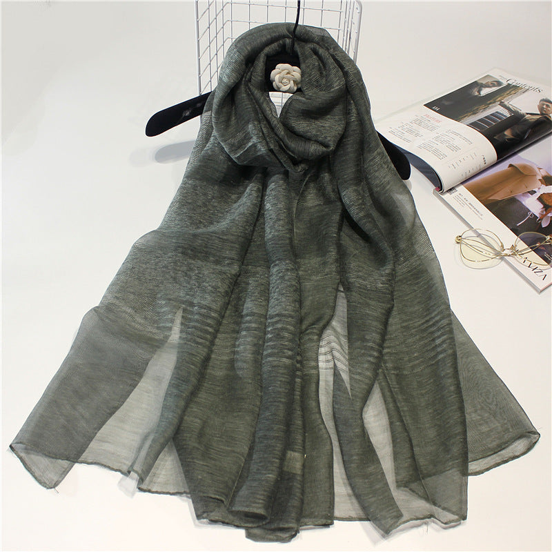 Real Silk Wool Long Scarf Shawl 90x200