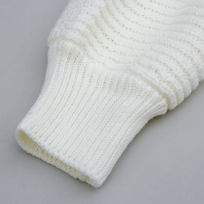 One Shoulder Lantern Sleeve Knit Sweater Mini Dresses