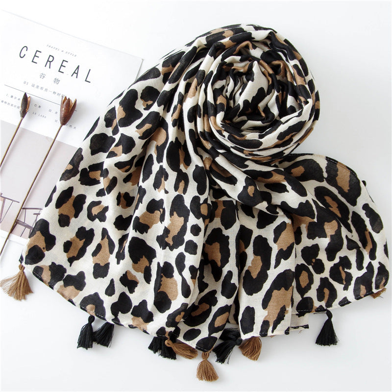 Leopard Print Infinity Long Scarf Wrap Shawl for Women Ladies Girls- 4 Colors