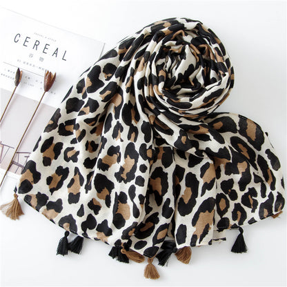 Leopard Print Infinity Long Scarf Wrap Shawl for Women Ladies Girls- 4 Colors