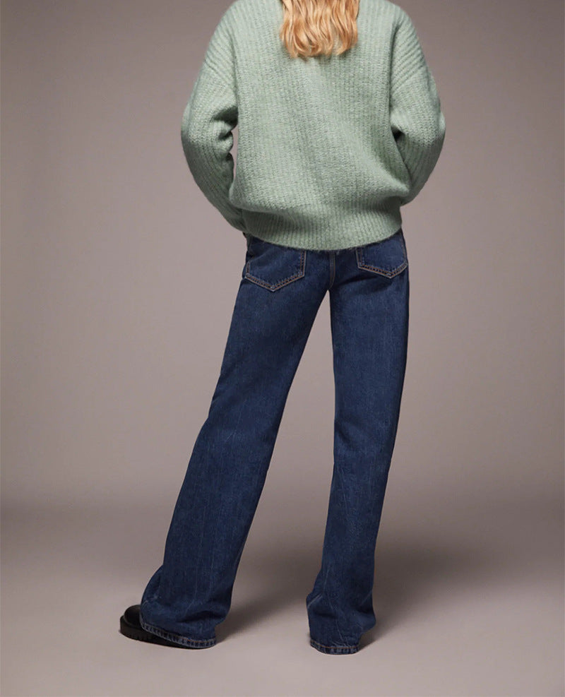 V-neck Single-breasted Knit Oversize Cardigans