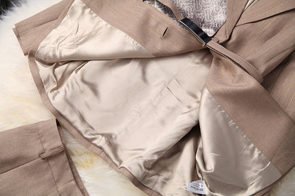 Splicing Silk Scarf Women's Blazer Shorts Two-piece Set