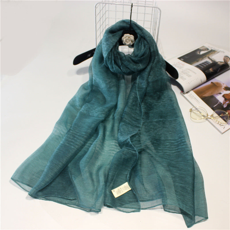 Real Silk Wool Long Scarf Shawl 90x200