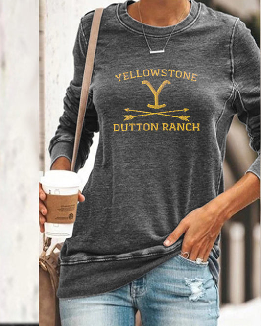 Round Neck Floral Shirts Blouses Sweatshirts T-shirts