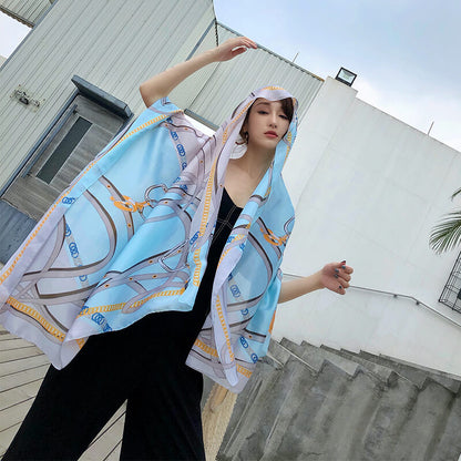 Lightweight Floral Silk Scarf for Women