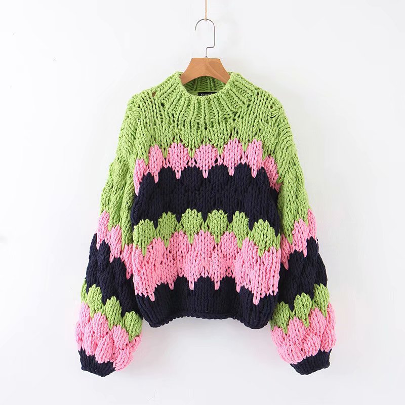 Women‘s Oversized Coarse Wool Sweater