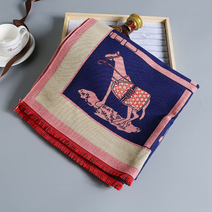 Tassel Casual Scarf for Women Thick Scarves