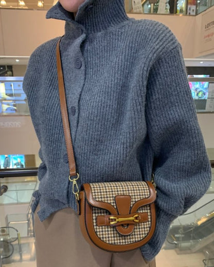 Single-breasted Vintage Lapel Sweater Outerwear