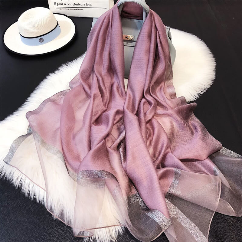 Lightweight Vogue Silkly Silk Scarf for Women Casual Scarves Women