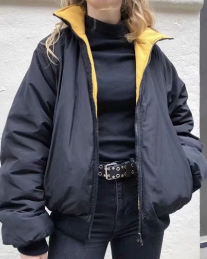 Reversible Stand Collar Cotton Outerwear