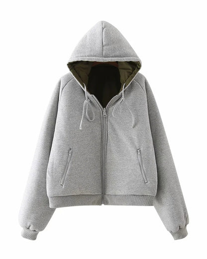 Double Side Hooded Oversize Contrast Color Outerwear Coat
