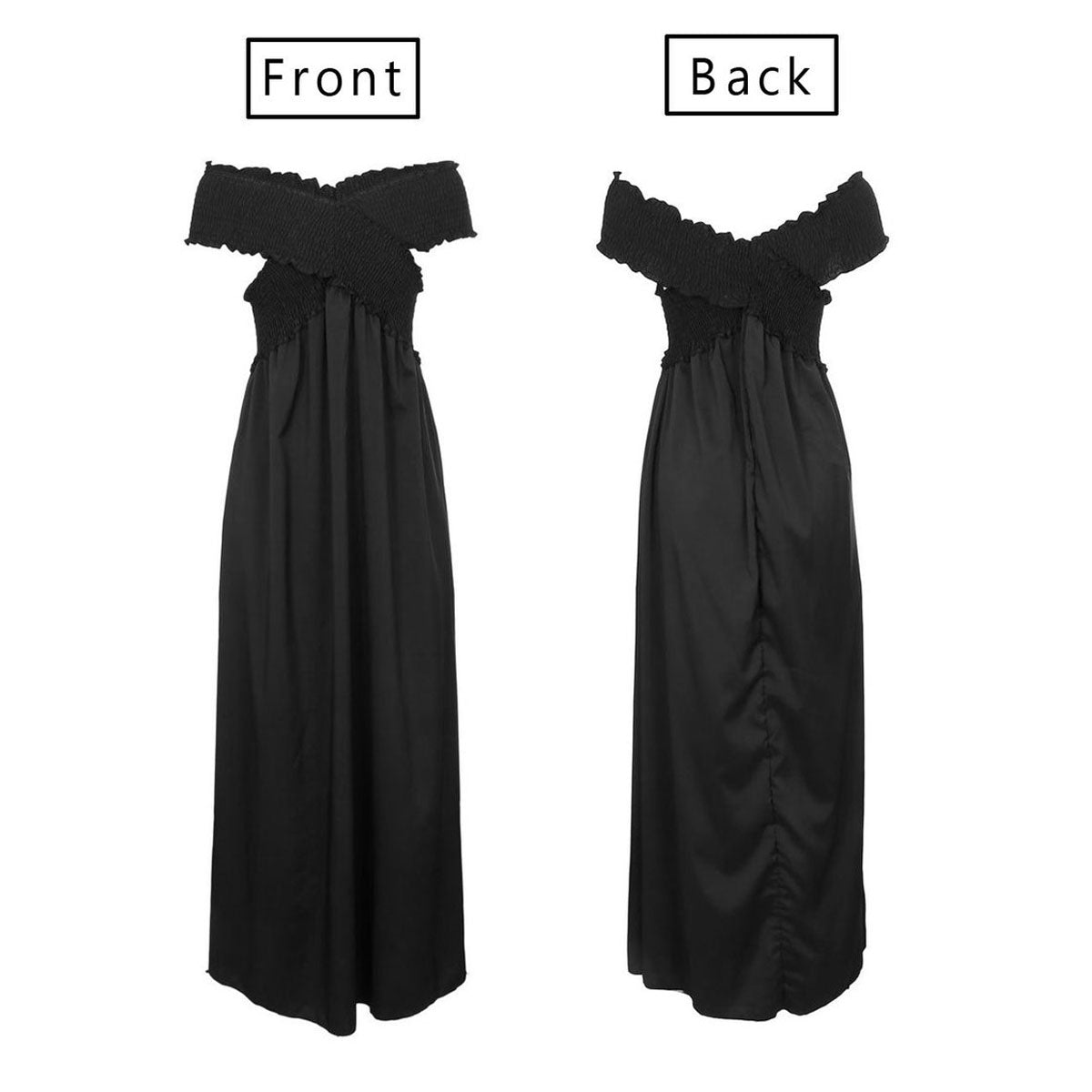Wrinkle Off The Shoulder Party Vacation Maxi Dresses