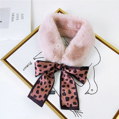Vogue Plush Leopard Print Infinity Scarf for Women