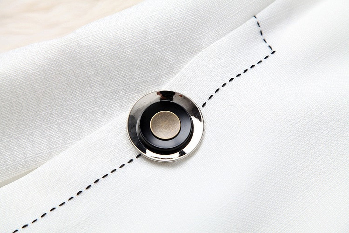 V-neck Suit Double Buckle Vest Shorts Blazers Two-piece Set