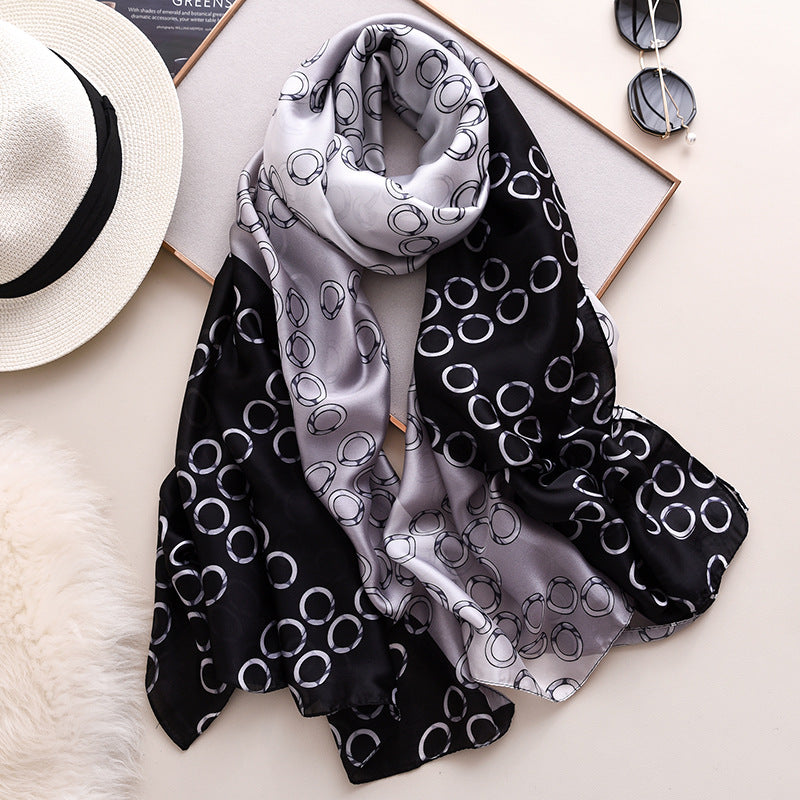 Fashion Contrast Long Silk Scarf Shawl Wrap for Women Ladies Girls 90x180