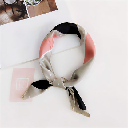 Floral Print Silk Small Square Scarf for Women - 40 Colors