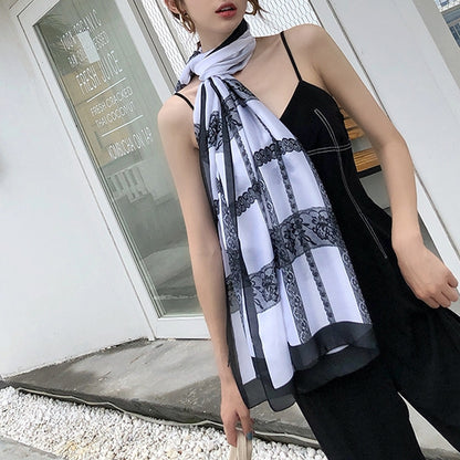 Simple Elegant Fashion Lace Silk Scarf Shawl Wrap for Women Ladies Girls 90x180