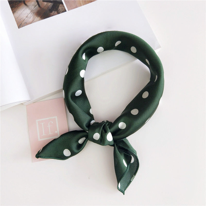 Floral Print Silk Small Square Scarf for Women - 40 Colors