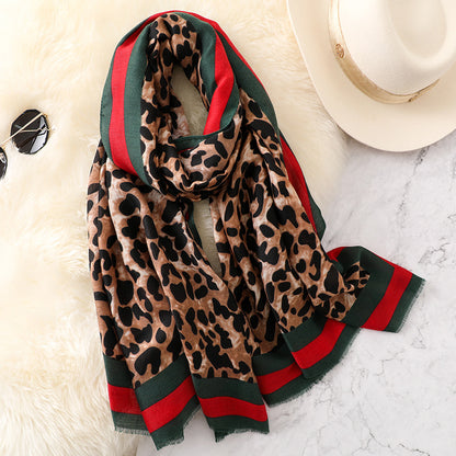 Fashion Leapord Warm Cotton Scarf Shawl Wrap for Women Ladies Girls 90x180