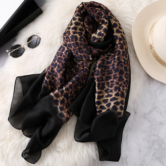 Plush Leopard Print Infinity Scarf for Women