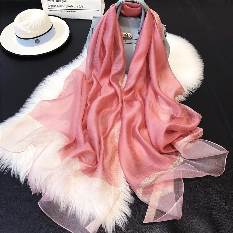 Lightweight Vogue Silkly Silk Scarf for Women Casual Scarves Women