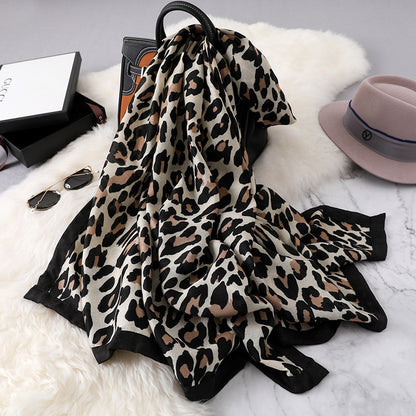Fashion Leapord Warm Cotton Scarf Shawl Wrap for Women Ladies Girls 90x180