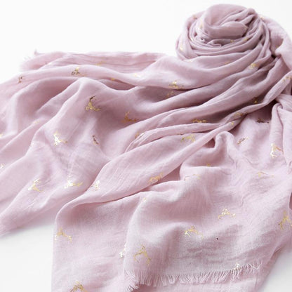 Christmas Elk Printing Cotton Linen Blend Long Scarf Casual Travel Warm Ethnic Scarves Shawls