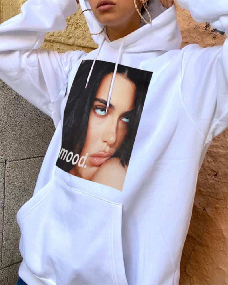 Round Neck Floral Printed Hoodies Sweatshirts Shirts Blouses