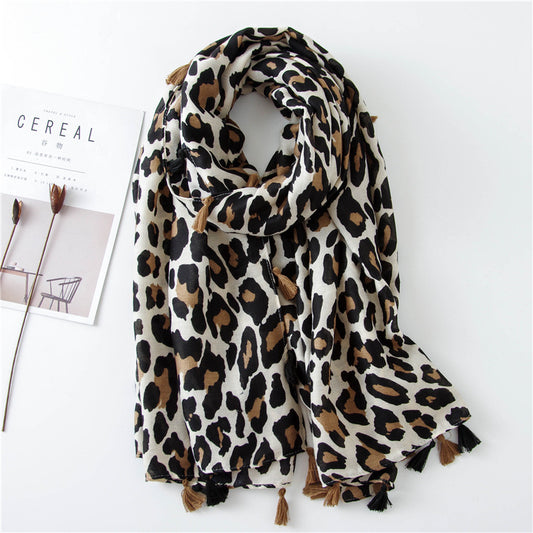 Leopard Print Infinity Long Scarf Wrap Shawl for Women Ladies Girls- 4 Colors