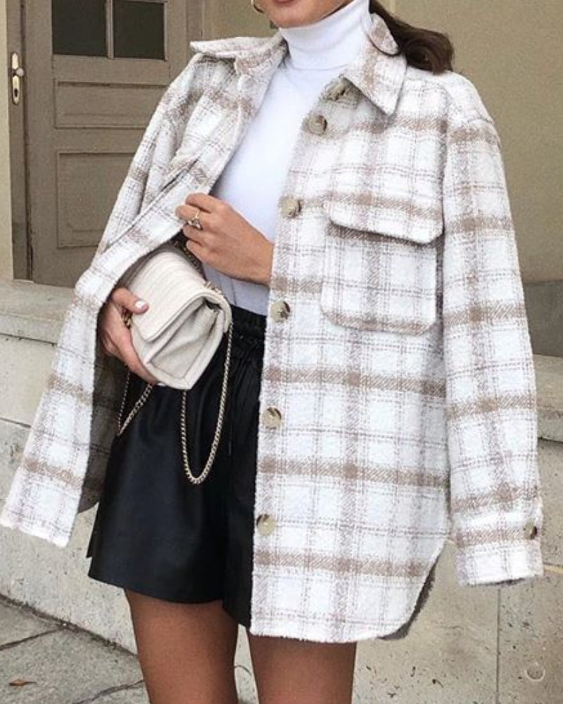 Pile Collar Pocket Single-breasted Outerwear