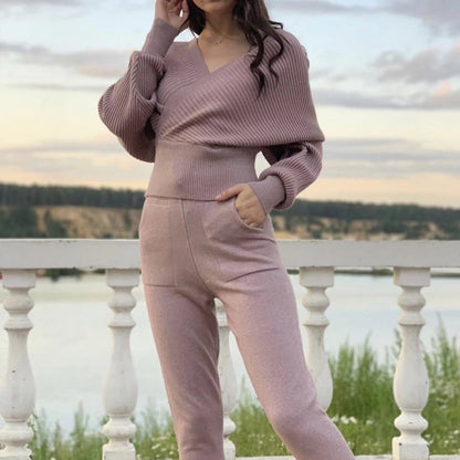 Sexy Multicolor Strapless Sweater Knit Sports Suit - Nowachic.com