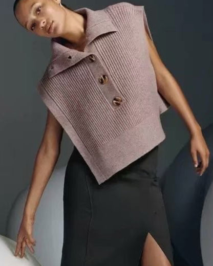 Knit Vest High-collared Sweaters Camis Tank Tops Shirts Capes