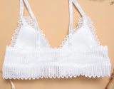 Conjunto de sujetadores Bralette sin espalda de talla grande ajustado con cierre frontal inalámbrico de encaje