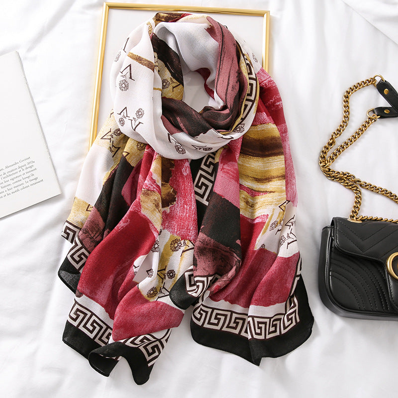 Elegant Fashion Rosette Bow-knot Cotton Scarf Shawl Wrap for Women Ladies Girls 90x180