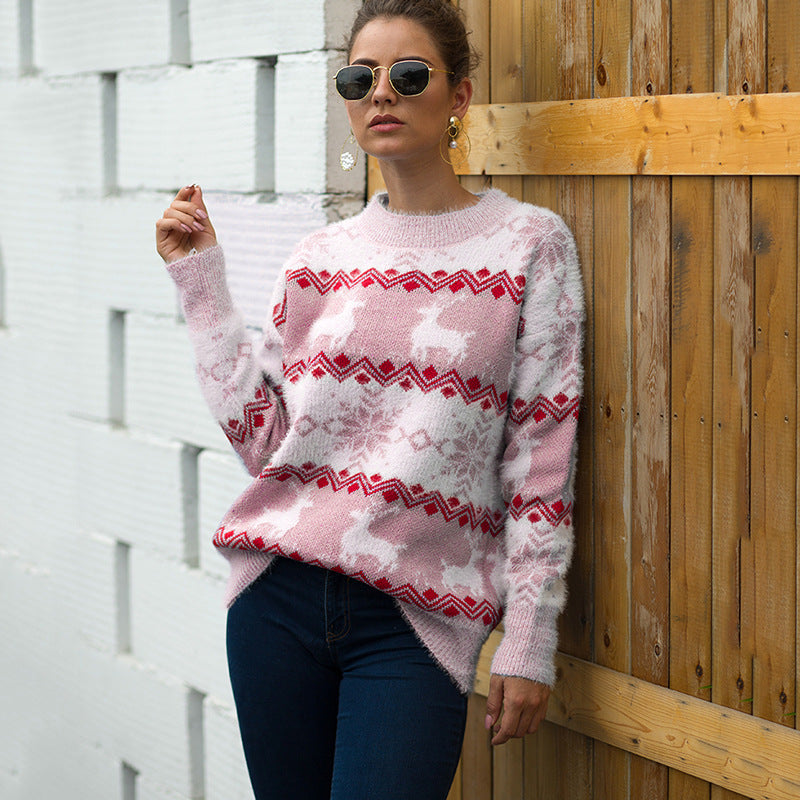 Christmas Snowflake Long Sleeve Sweater