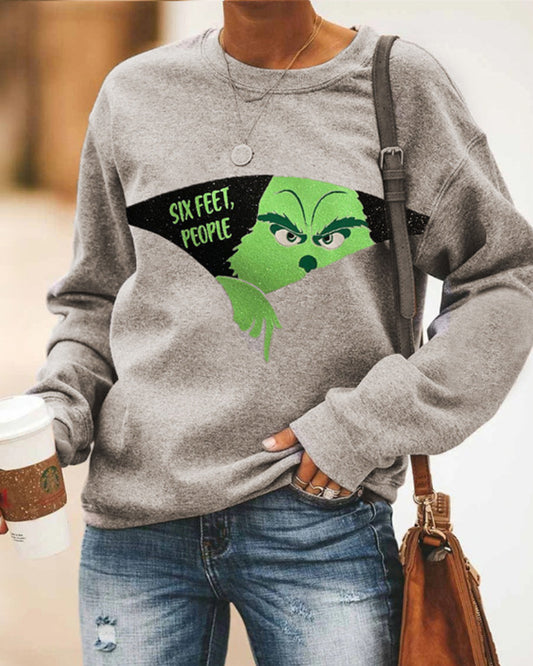 Round Neck Floral Printed T-Shirts Blouses Sweatshirts