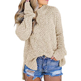 Women‘s Round Neck Long Sleeve Side Split Sweater