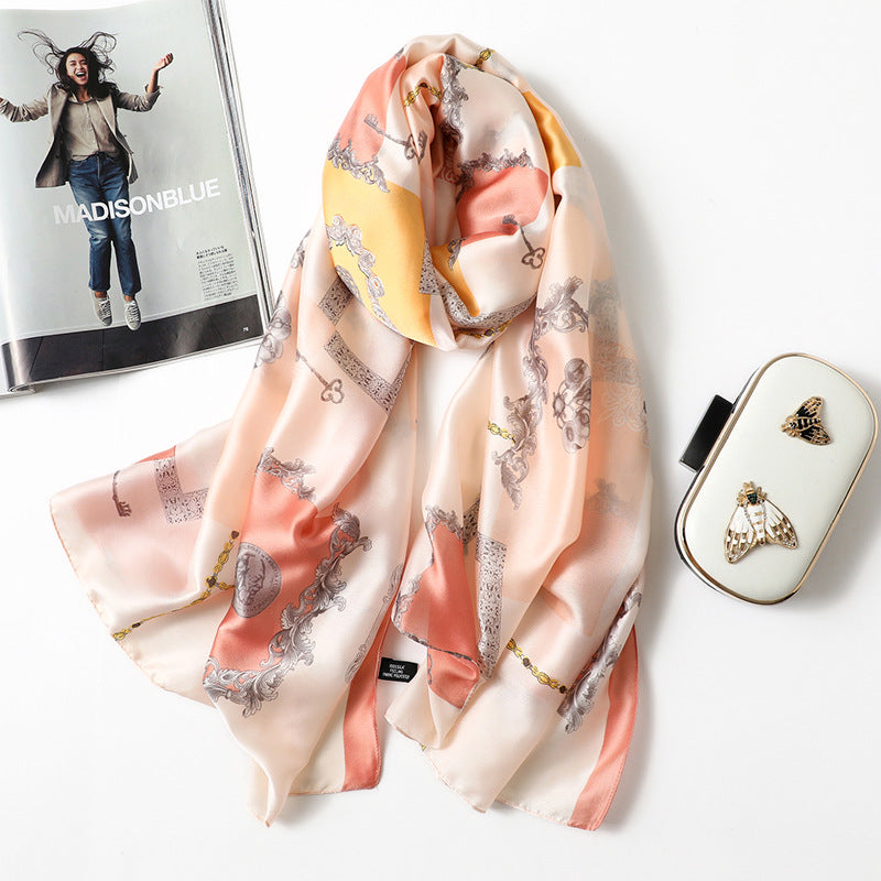 Fashion Simple Geometric Silk Scarf Shawl Wrap for Women Ladies Girls 90x180