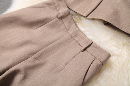 Splicing Silk Scarf Women's Blazer Shorts Two-piece Set