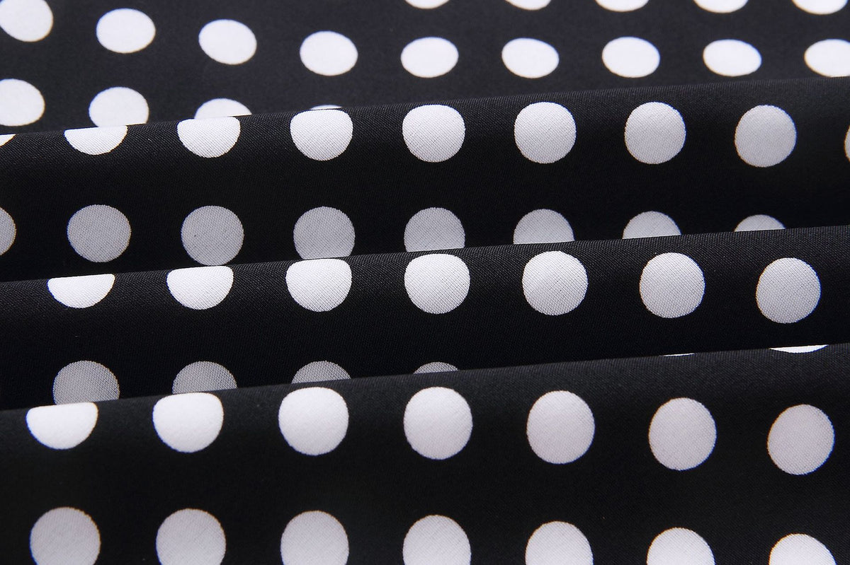Polka Dot Print Lace-up Irregular Maxi Dress