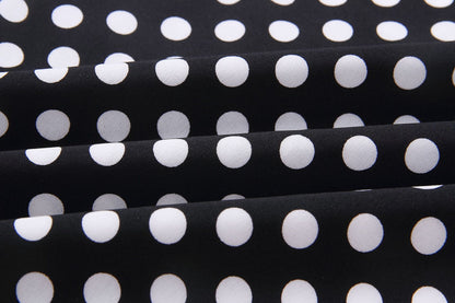 Polka Dot Print Lace-up Irregular Maxi Dress