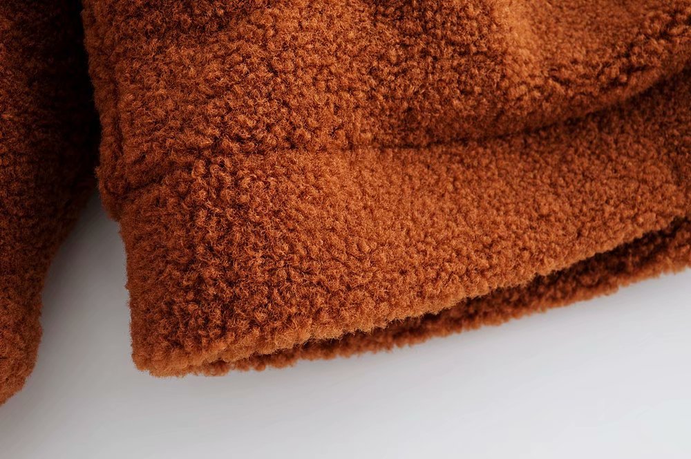 Pile Collar Single-breasted Lambswool Fur Outerwear