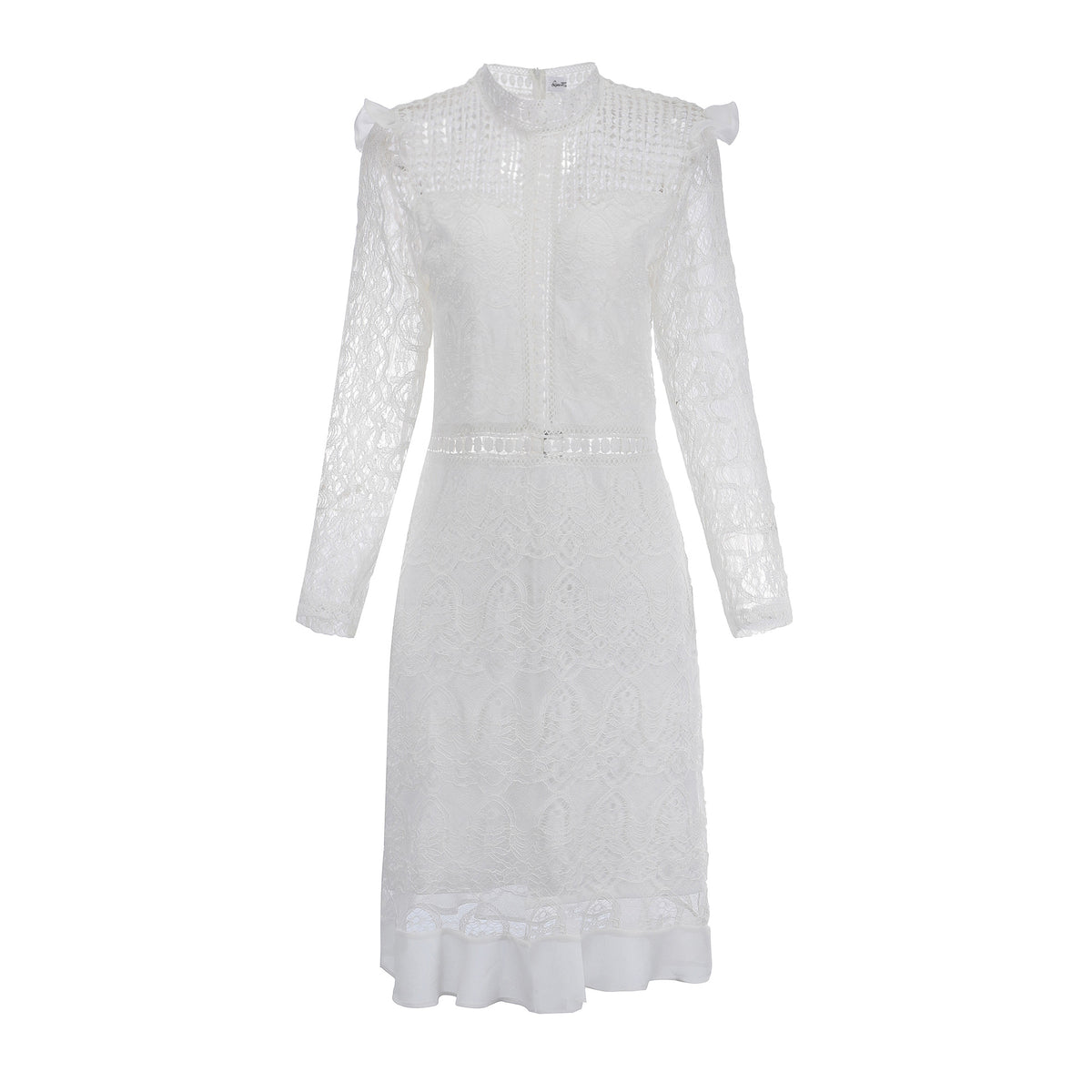 Hollow-out Backless Lace Round Neck Bodycon Party Mini Dresses