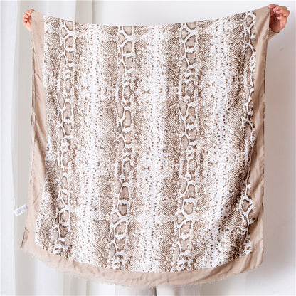 Cotton Linen Snakeskin Leopard Print Scarf Shawl for Women Ladies Girls